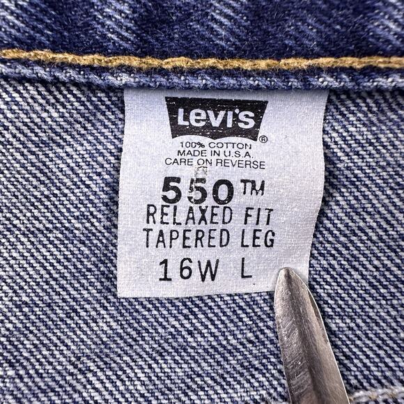 VTG Levi's Womens Tapered Leg 550 Jeans Relaxed Fit 1999 High Rise Size 16W L‎ - Picture 13 of 16